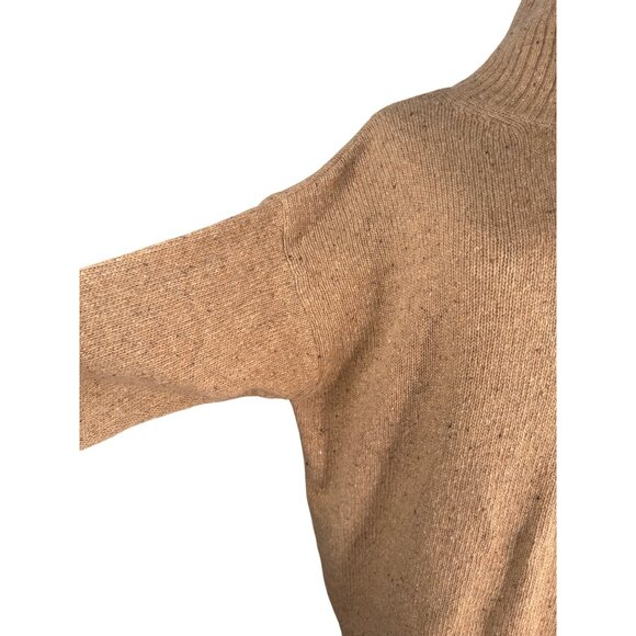 ZARA Camel Medium High-Neck Wool Blend Sweater Ribbed Cuffs & Hem - Picture 11 of 14
